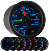 air suspension gauge, air bag gauge, air ride gauge, 200psi air gauge