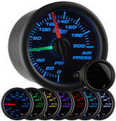 air suspension gauge, air bag gauge, air ride gauge, 200psi air gauge