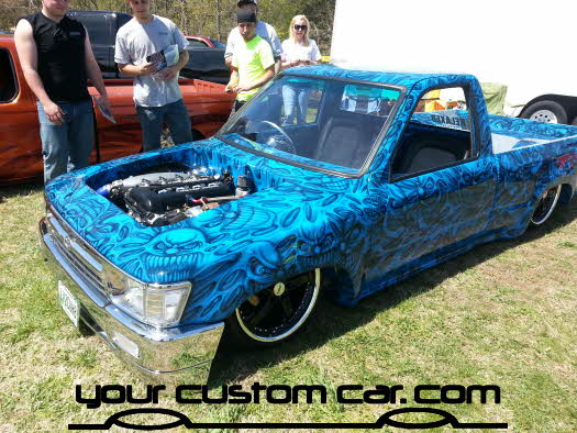 layed out at the park, 2013, custom minitruck paintyourcustomcar, truck show, car show