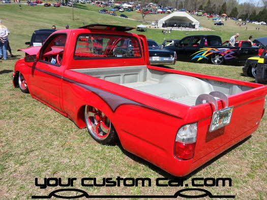 layed out at the park, 2013, custom red tacoma, yourcustomcar, truck show, car show, custom blazer