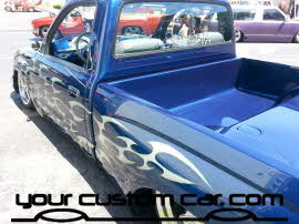 custom sheetmetal bed, friends in low places, car show
