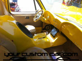 custom c10 interior, friends in low places, car show