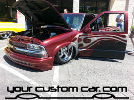 custom painted s10, friends in low places, car show