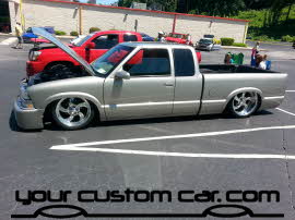 bagged s10, friends in low places, car show