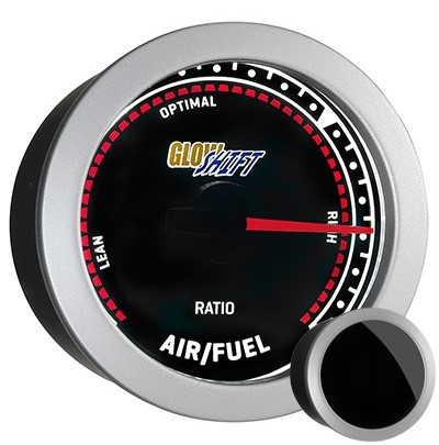 tinted, needle, narrow band, air fuel ratio gauge, narrowband air fuel ratio gauge, black afr gauge, led afr gauge, air fuel gauge