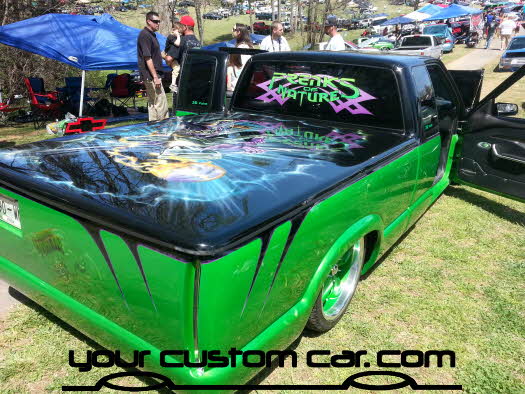 layed out at the park, 2013, yourcustomcar, truck show, car show, custom minitruck, freaks of nature