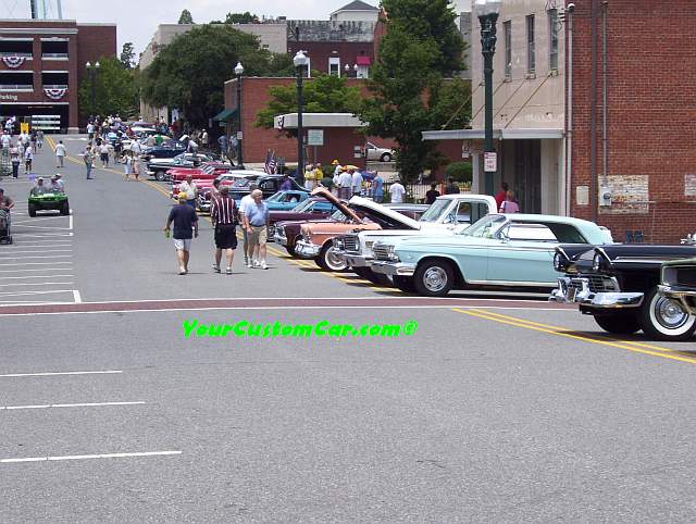 Street Filled with Classic cars