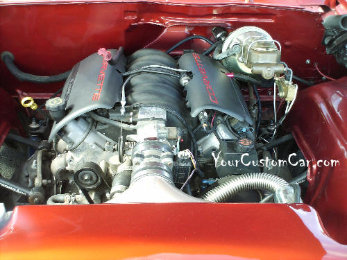 Red and Silver 62 Impala Engine