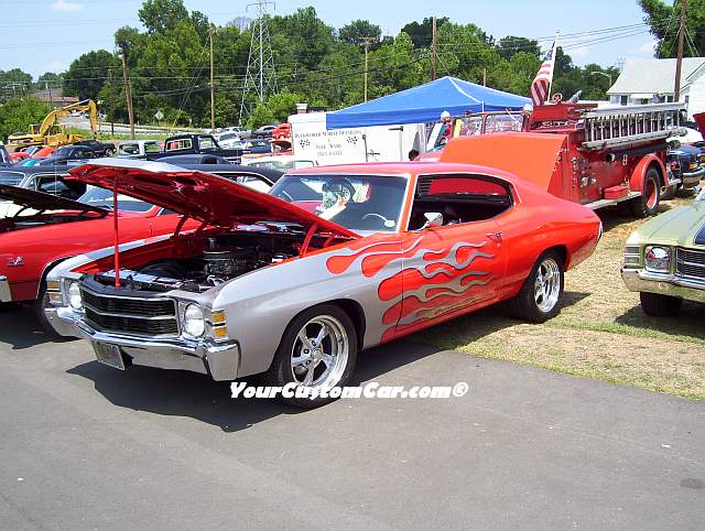 Chevelle with flames
