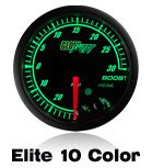 custom gauge elite black face 10 color led